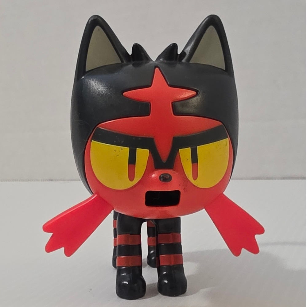 McDonalds Pokemon Litten Figure OS Black Red Good 2017 Happy Meal Toy